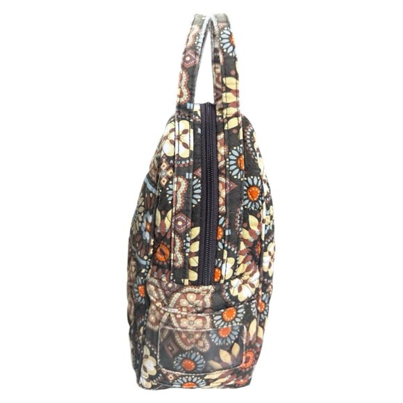 Vera Bradley Brown Lunch Bag Quilted Insulated Flower Tote - Picture 3 of 9